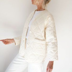 Vintage Arctic Crème Quilted Liner Jacket S